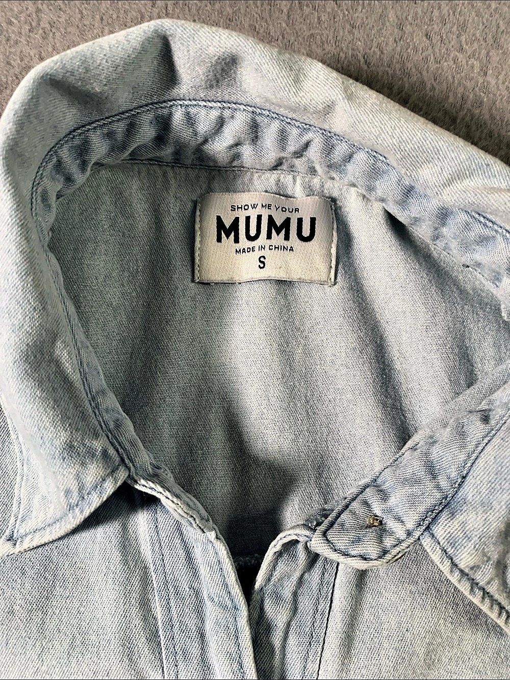 MUMU Girls Denim Shirt Dress Size S - Picture 2 of 4